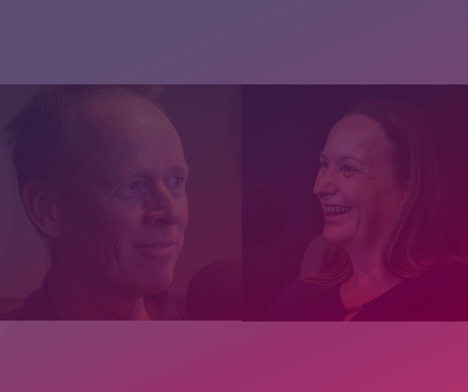 Herman en Karin tijdens de opname van de podcast